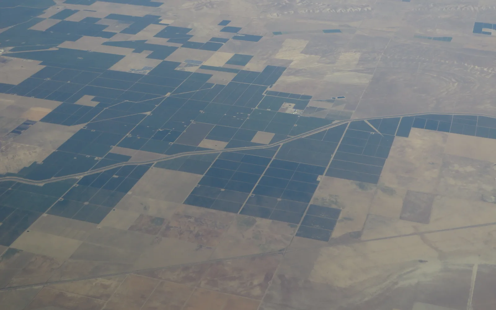 Interstate 5 and California Aqueduct in the San Joaquin Valley